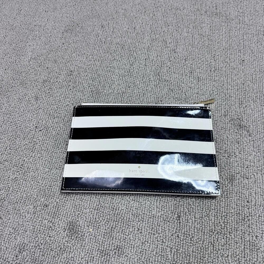 Kate Spade Pencil Case Ivory Black Striped